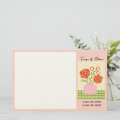 Papeterie Composition florale dans un vase rose Design (Debout devant)