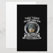 Papeterie Comté de Rottweiler Three Things You Dont Mess (Devant / Derrière)