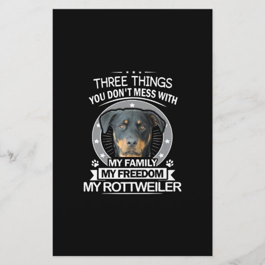 Papeterie Comté de Rottweiler Three Things You Dont Mess (Devant)
