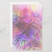 Papeterie Conception Abstraite fractale violette et rose (Devant / Derrière)