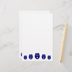 Papeterie Conception Blue Hibou