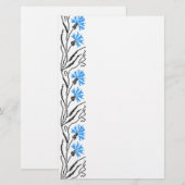 Papeterie conception de broderie au point de croix Bleuet (Devant / Derrière)
