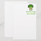 Papeterie Conception de caricature de jeu de brocoli Cute (Devant / Derrière)