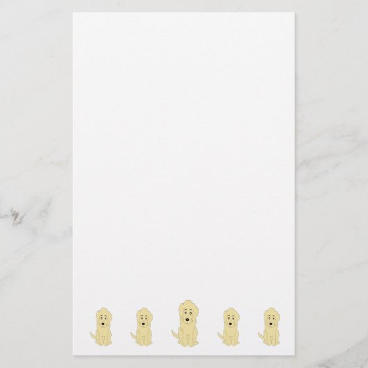 Papeterie Conception de chien Goldendoodle jaune (Devant)
