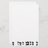 Papeterie Conception de foulque maroule - noir sur le blanc (Devant / Derrière)