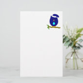 Papeterie Conception de hibou de nuit bleue (Debout devant)