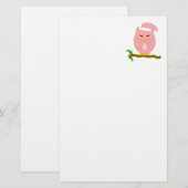 Papeterie Conception de hibou de nuit rose (Devant / Derrière)