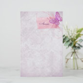 Papeterie Conception de papillon rose (Debout devant)