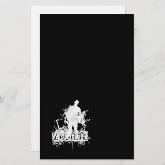 Papeterie Conception de zombi en noir et blanc (Devant / Derrière)
