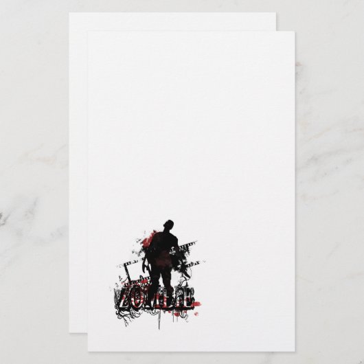 Papeterie Conception de zombi en noir et rouge (Devant / Derrière)