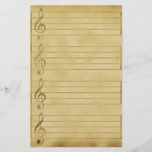 Papeterie Conception musicale de parchemin de clef triple de