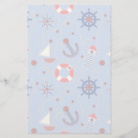 Papeterie Conception nautique de patchwork (Devant)