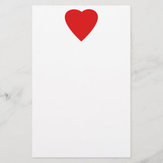 Papeterie Conception rouge et blanche de coeur d'amour