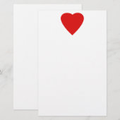 Papeterie Conception rouge et blanche de coeur d'amour (Devant / Derrière)