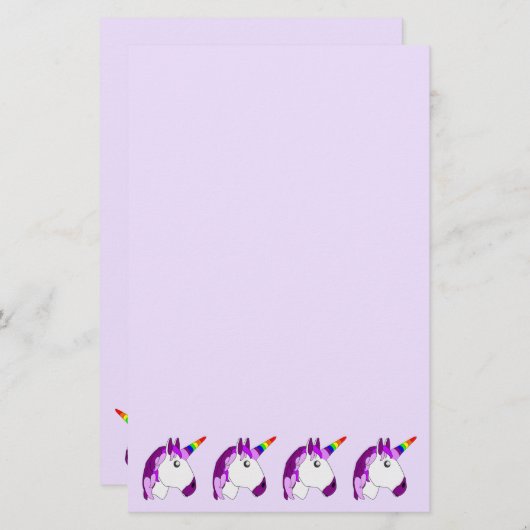 Papeterie Conception Unicorn personnalisée (Devant / Derrière)