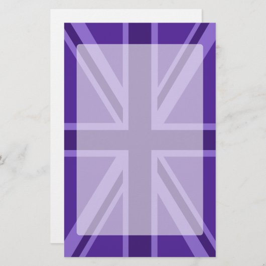Papeterie Conception Union Jack violette (Devant / Derrière)