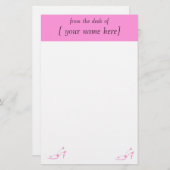 Papeterie Conceptions de papier de rose d'amant de chaussure (Devant / Derrière)