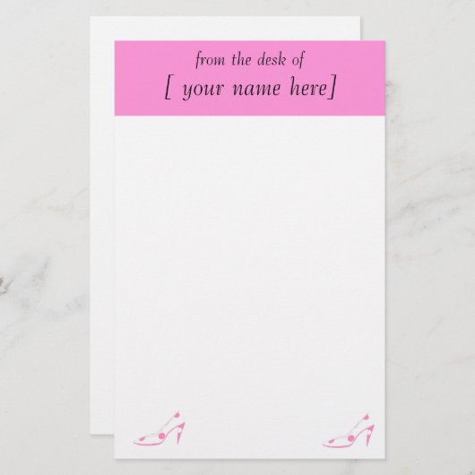 Papeterie Conceptions de papier de rose d'amant de chaussure (Devant / Derrière)