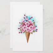 Papeterie Cône rose Sakura crème glacée gaufre (Devant / Derrière)