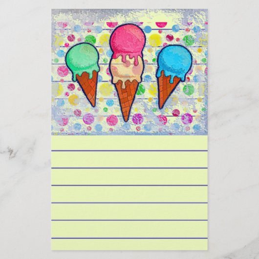 Papeterie cônes de crème glacée (Dos)