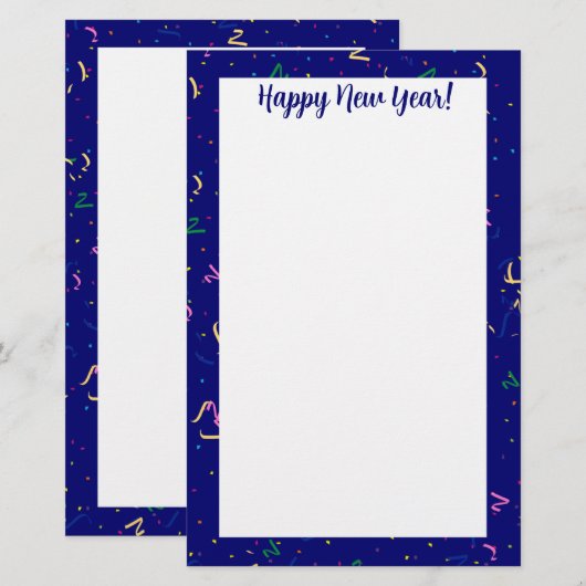 Papeterie Confettis avec Bonne Année (Devant / Derrière)