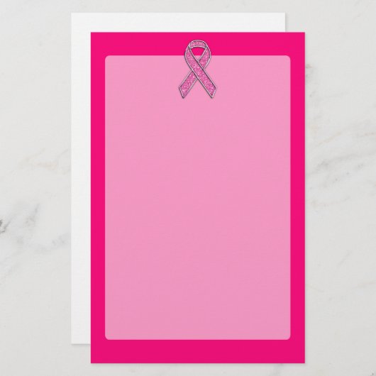 Papeterie Conscience de ruban de rose de style de parties (Devant / Derrière)