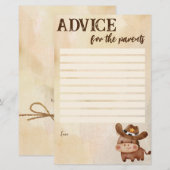 Papeterie Conseil baby shower pour les parents petit cowboy (Devant / Derrière)