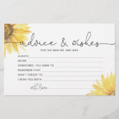 Papeterie Conseil de tournesol et souhaits douche nuptiale (Devant)