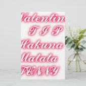 Papeterie Conseil Saint-Valentin : Hakuna Matata Funny Texte (Debout devant)
