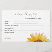 Papeterie Conseils et vœux de tournesol pour une douche de m (Devant)