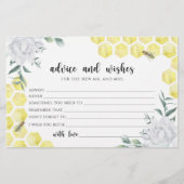 Papeterie Conseils floraux d'abeille et souhaite douche nupt (Devant)