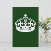 Papeterie CONSERVEZ CALME COURONNE sur la Personnaliser vert (Debout devant)