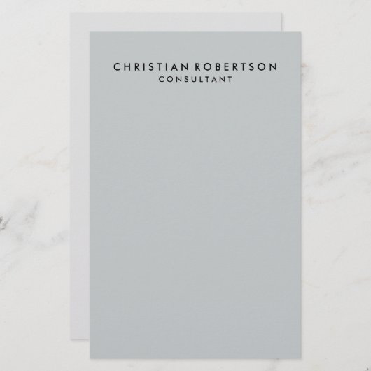 Papeterie Consultant en gris simple et épuré tendance (Devant / Derrière)