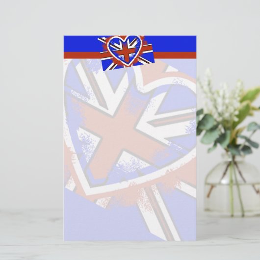 Papeterie Cool British Flag Heart Design (Debout devant)