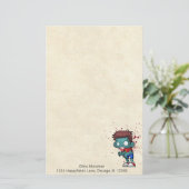 Papeterie Cool Zombie Mec avec sang / Peinture (Debout devant)