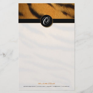 Papeterie copie de tigre ; monogramme