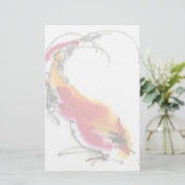 Papeterie Coq peu commun. Calligraphie et watercolor. (Debout devant)