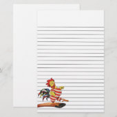 Papeterie Coq sur le conseil de plongée rayé (Devant / Derrière)