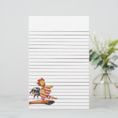 Papeterie Coq sur le conseil de plongée rayé (Debout devant)