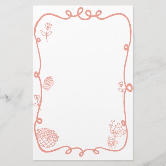 Papeterie Coquette Doodle Ribbon Frame (Devant)