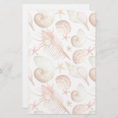 Papeterie Corail Avec Coques Et Crabes Motif (Devant / Derrière)