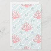 Papeterie Corail rouge Motif 1 (Devant / Derrière)