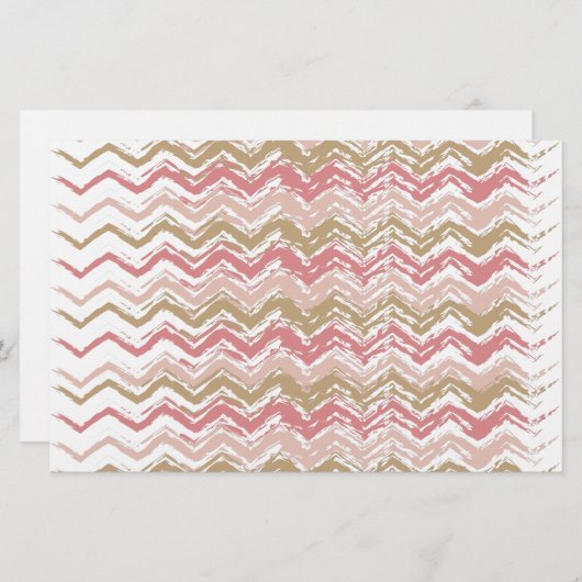 Papeterie Coral Spice Scribble ZigZag Chevron Motif (Devant / Derrière)