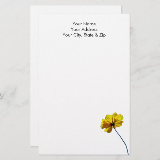 Papeterie Coréopsis jaune (Devant / Derrière)