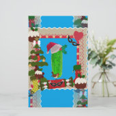 Papeterie cornichon de Noël (Debout devant)