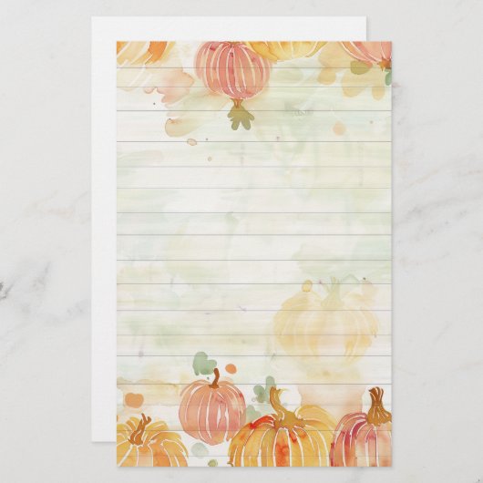 Papeterie Correctif Citrouille aquarelle (Devant / Derrière)