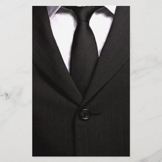 Papeterie Costume classique et Cravate noire (Devant)