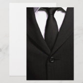 Papeterie Costume classique et Cravate noire (Devant / Derrière)