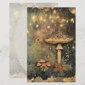 Papeterie Cottagecore Champignons Fairy Light (Devant / Derrière)