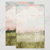 Papeterie Cotton Candy Skies - Cute Ghost Lined (Devant / Derrière)